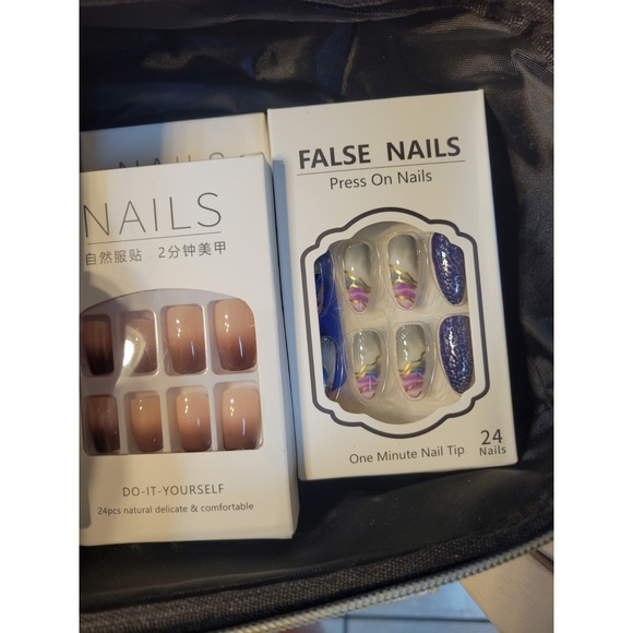 Press On Nails Lot Of 54 Packs Of Nails New Random Shapes And Sizes - Picture 7 of 16